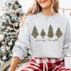 vintage christmas sweatshirt with green tree design for holiday celebrations and winter comfort vwcu7