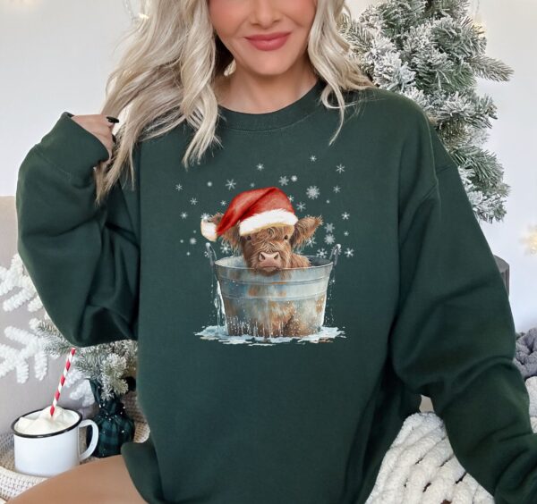 vintage christmas sweatshirt with highland cow design for western and southern style country holiday wear 8zaas