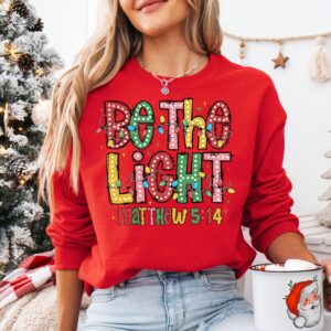 vintage christmas sweatshirt with inspirational bible verse and christmas lights design for a unique holiday look d7tdj