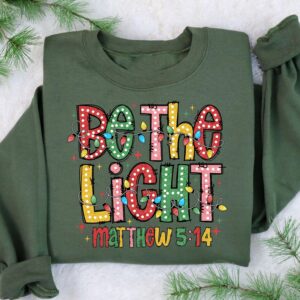 vintage christmas sweatshirt with inspirational bible verse and christmas lights design for a unique holiday look rgx6r