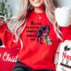 vintage christmas sweatshirt with krampus design for naughty children and humorous my neck my back theme rzhxi