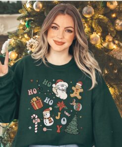 vintage christmas sweatshirt with little things doodles design for women ideal for christmas parties and holiday gatherings jbicl