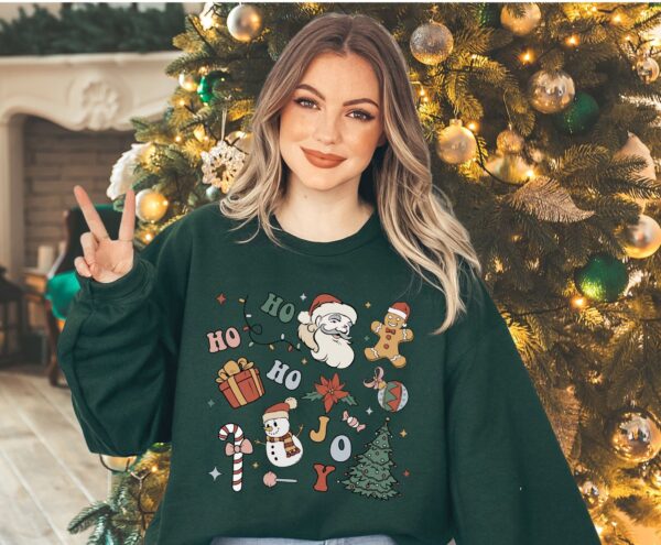 vintage christmas sweatshirt with little things doodles design for women ideal for christmas parties and holiday gatherings jbicl