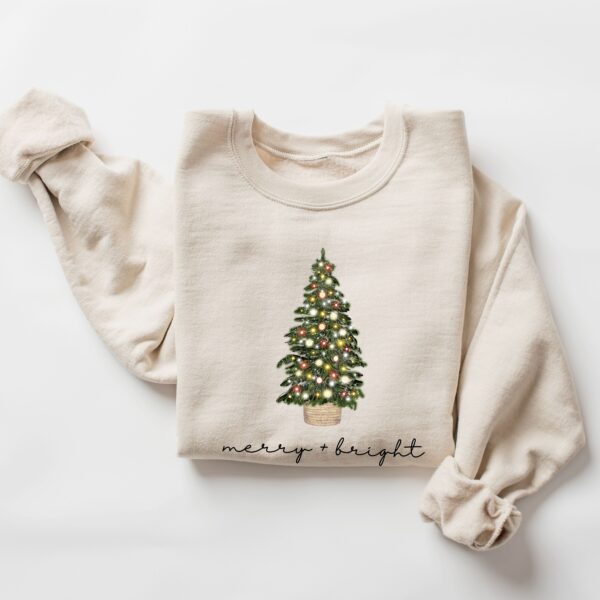 vintage christmas sweatshirt with merry and bright design for holiday celebrations comfortable crewneck style for festive outfits bt8lk scaled