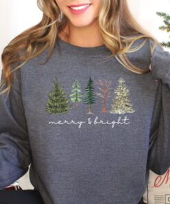 vintage christmas sweatshirt with merry bright christmas trees design for women holiday sweater for winter celebrations 43ggp scaled