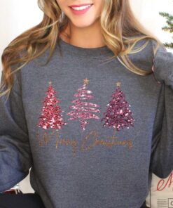 vintage christmas sweatshirt with merry christmas trees design for holiday celebrations and winter wear gklui