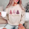 vintage christmas sweatshirt with merry christmas trees design for holiday celebrations and winter wear titze