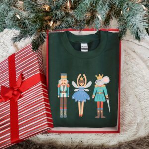 vintage christmas sweatshirt with nutcracker and sugar plum fairy design for ballet lovers and holiday celebrations fejql