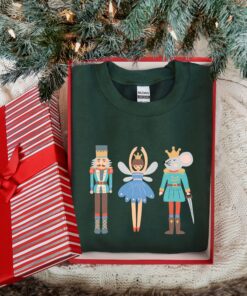 vintage christmas sweatshirt with nutcracker and sugar plum fairy design for ballet lovers and holiday celebrations fejql scaled