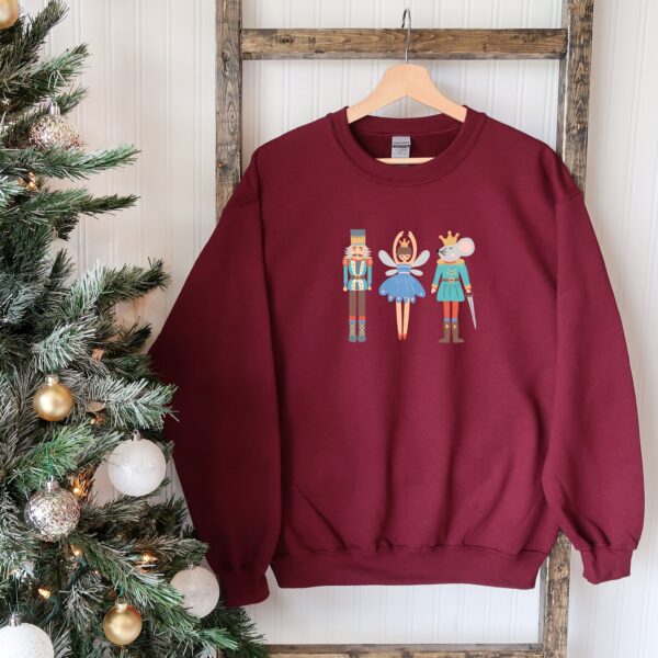 vintage christmas sweatshirt with nutcracker and sugar plum fairy design for ballet lovers and holiday celebrations gaafo scaled