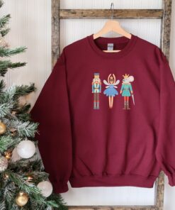 vintage christmas sweatshirt with nutcracker and sugar plum fairy design for ballet lovers and holiday celebrations gaafo scaled