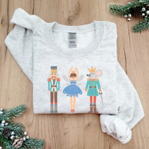 vintage christmas sweatshirt with nutcracker and sugar plum fairy design for ballet lovers and holiday celebrations rqttm