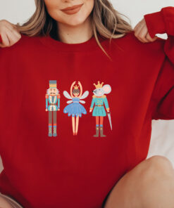 vintage christmas sweatshirt with nutcracker and sugar plum fairy design for ballet lovers and holiday celebrations sfjhl scaled