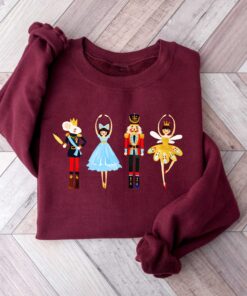 vintage christmas sweatshirt with nutcracker design and sugar plum fairy print for holiday celebrations and festive gatherings ithcc scaled