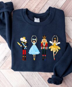 vintage christmas sweatshirt with nutcracker design and sugar plum fairy print for holiday celebrations and festive gatherings q29zc scaled