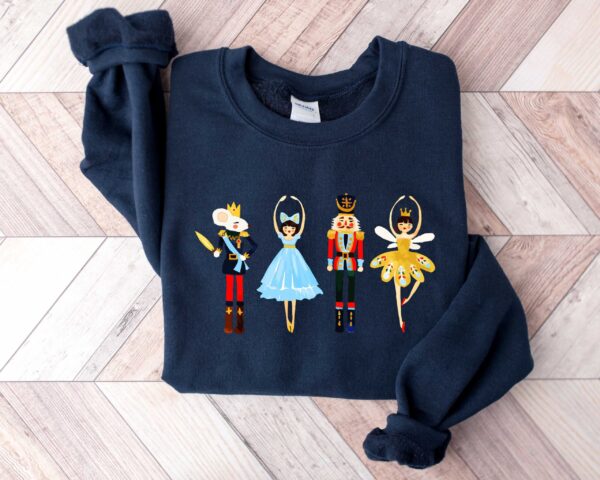 vintage christmas sweatshirt with nutcracker design and sugar plum fairy print for holiday celebrations and festive gatherings q29zc scaled