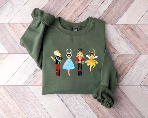 vintage christmas sweatshirt with nutcracker design and sugar plum fairy print for holiday celebrations and festive gatherings wtxyr scaled