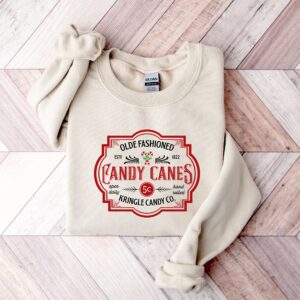 vintage christmas sweatshirt with olde fashioned candy canes design for women retro style xmas shirt xf1ed