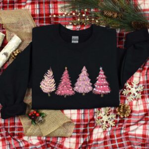 vintage christmas sweatshirt with pink tree design for women holiday apparel for winter celebrations and festive gatherings 8cdsi scaled