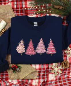 vintage christmas sweatshirt with pink tree design for women holiday apparel for winter celebrations and festive gatherings afuuk scaled