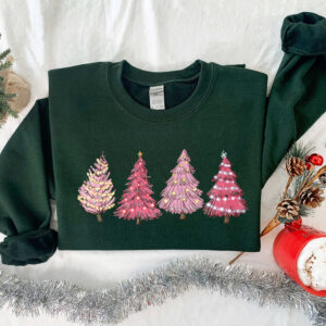 vintage christmas sweatshirt with pink tree design for women holiday apparel for winter celebrations and festive gatherings g4ilj scaled