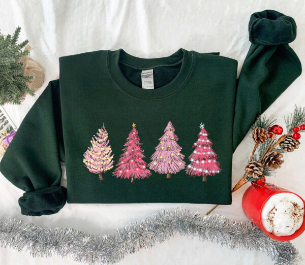 vintage christmas sweatshirt with pink tree design for women holiday apparel for winter celebrations and festive gatherings g4ilj scaled