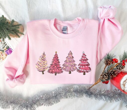 vintage christmas sweatshirt with pink tree design for women holiday apparel for winter celebrations and festive gatherings jnu8s scaled