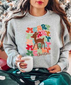 vintage christmas sweatshirt with reindeer antlers design for unisex holiday wear 8ecuc