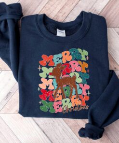 vintage christmas sweatshirt with reindeer antlers design for unisex holiday wear xaveq