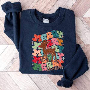 vintage christmas sweatshirt with reindeer antlers design for unisex holiday wear xaveq