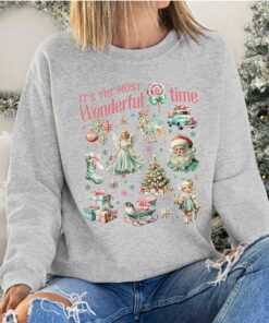 vintage christmas sweatshirt with retro pink design and fun doodle print for winter wear kt4r5 scaled