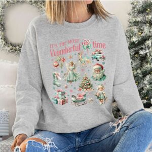 vintage christmas sweatshirt with retro pink design and fun doodle print for winter wear kt4r5 scaled