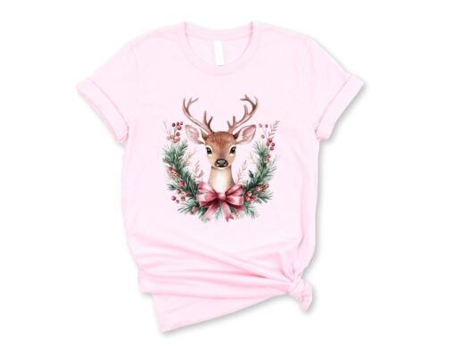 vintage christmas sweatshirt with retro pink reindeer design for women cute holiday apparel for festive celebrations