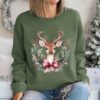 vintage christmas sweatshirt with retro pink reindeer design for women cute holiday apparel for festive celebrations zqa0v