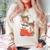 vintage christmas sweatshirt with retro reindeer design and cute baby deer print for a unique holiday look rjgvk