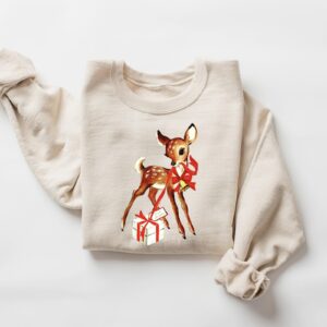 vintage christmas sweatshirt with retro reindeer design for women funny holiday apparel for seasonal celebrations iit8k