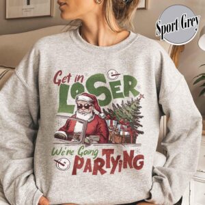 vintage christmas sweatshirt with retro santa design for funny holiday parties and gatherings gvmq7