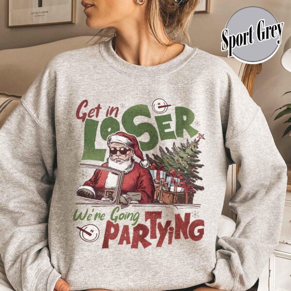 vintage christmas sweatshirt with retro santa design for funny holiday parties and gatherings gvmq7