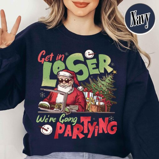 vintage christmas sweatshirt with retro santa design for funny holiday parties and gatherings vyrvd