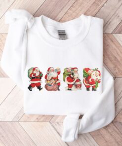 vintage christmas sweatshirt with retro santa design for women comfortable and stylish holiday apparel ekseg