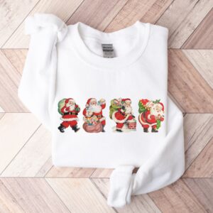 vintage christmas sweatshirt with retro santa design for women comfortable and stylish holiday apparel ekseg