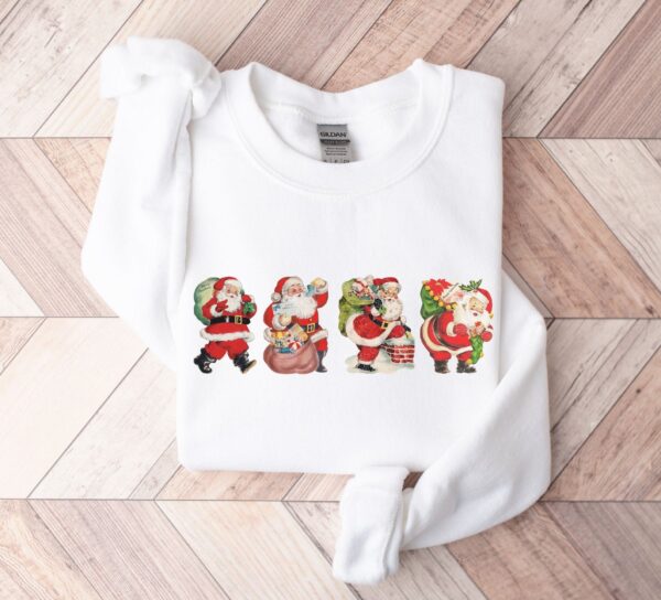 vintage christmas sweatshirt with retro santa design for women comfortable and stylish holiday apparel ekseg