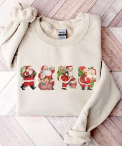 vintage christmas sweatshirt with retro santa design for women comfortable and stylish holiday apparel pfabx