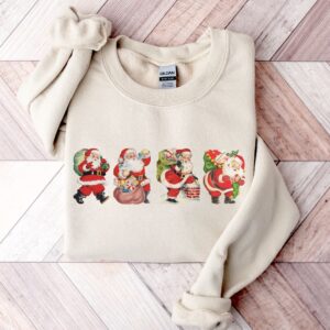 vintage christmas sweatshirt with retro santa design for women comfortable and stylish holiday apparel pfabx