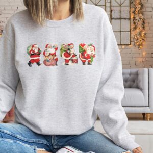 vintage christmas sweatshirt with retro santa design for women comfortable and stylish holiday apparel qakuh