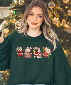 vintage christmas sweatshirt with retro santa design for women comfortable and stylish holiday apparel vlwc1