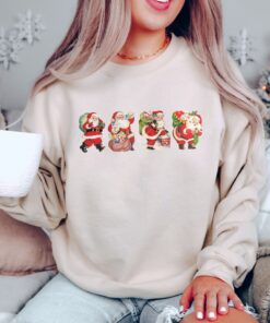 vintage christmas sweatshirt with retro santa design for women comfortable and stylish holiday apparel vxftc