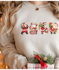 vintage christmas sweatshirt with retro santa design for women comfortable and stylish holiday apparel x76cc