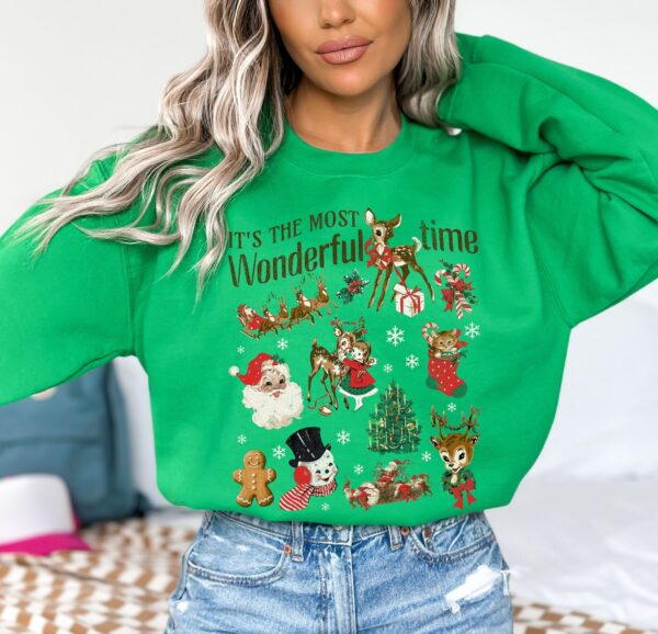 vintage christmas sweatshirt with retro santa doodles for winter apparel and holiday style ltjpb