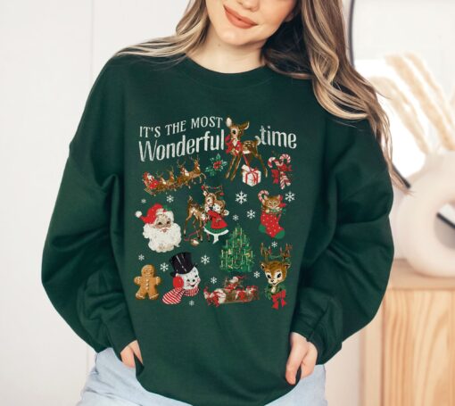 vintage christmas sweatshirt with retro santa doodles for winter apparel and holiday style m8nlg